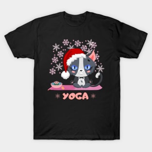 Cat Yoga at Christmas T-Shirt